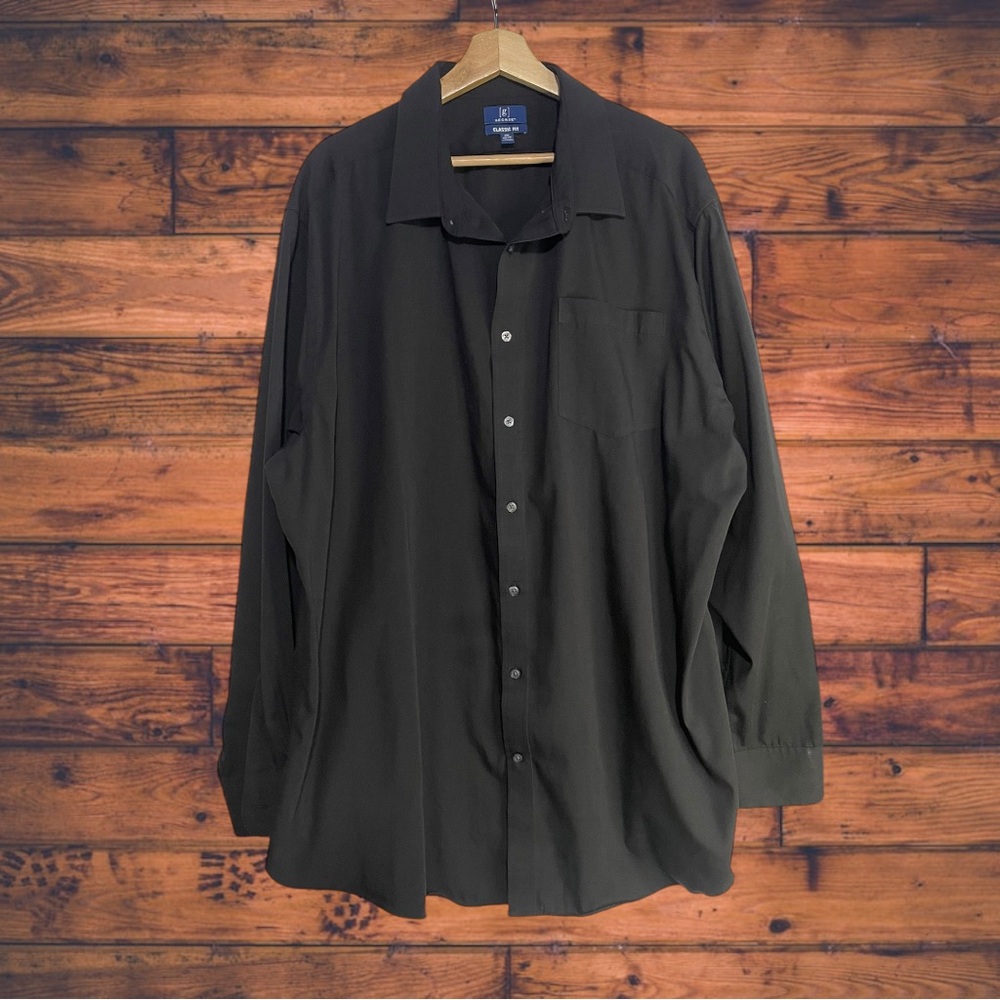 5 for $25🔥George Classic Fit Black Long Sleeve Shirt 3XL‎ (54-56)